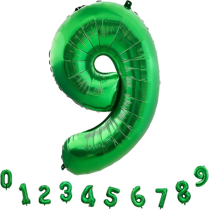 40 Inch Number 9 Balloons for Boys, Dark Green Giant 9th Birthday Party Number - Image 9