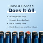 TRUHAIR Jumbo Color & Conceal Waterproof Root Touch Up Hair Color for Gray Hair Coverage - Instant Root Cover Up Hair Powder for Women & Men - Bald Spot Concealing, Hairline Filling (Red)