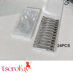 RENEWED Metal Silver Duck Billed Clips: 24Pcs Long Hair Sectioning and Curl Clips for Women with Case