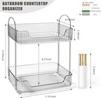 Bathroom Counter Organizer Countertop Storage Skincare Countertop Makeup Organizer Cosmetics Skincare Organizers Holder for Perfume-Grey-silver pole