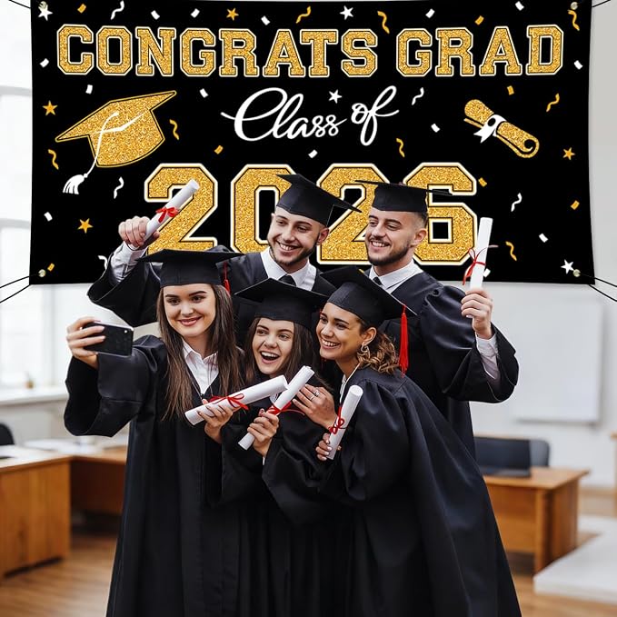 WOHOHOHO 23Pcs Graduation Decorations 2026 Set, Class of 2026 Backdrop - Image 8