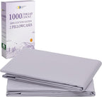California Design Den King Size Pillow Cases Set of 2-1000 Thread Count, Soft and Smooth Sateen Weave, 100% Cotton Pillow Cover, Thick and Durable - Lavender Grey