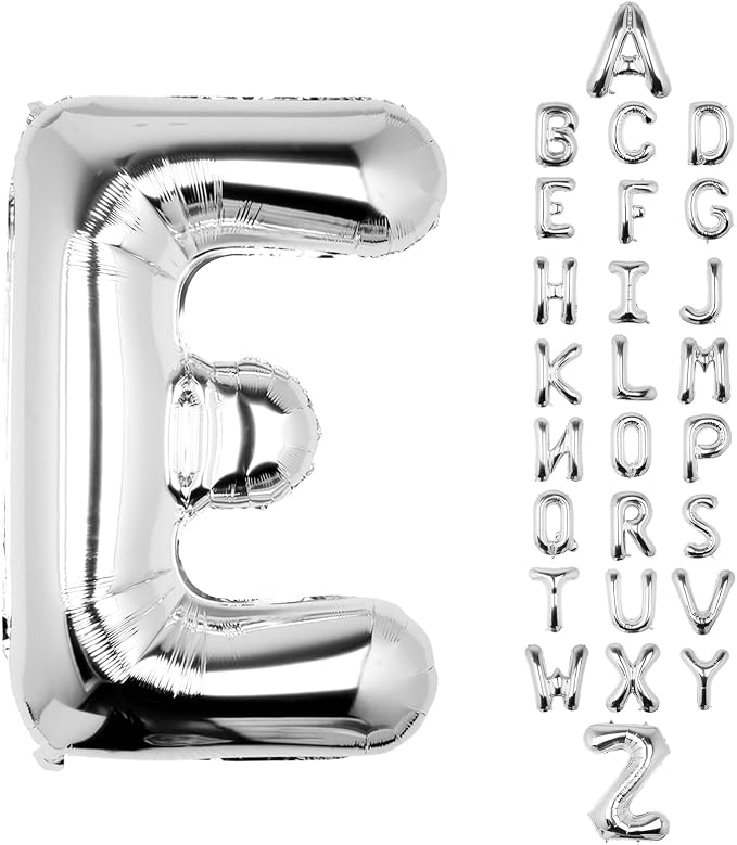 Letter Balloons Silver 40 Inch E Large Big Foil Mylar Balloon | by Unknown