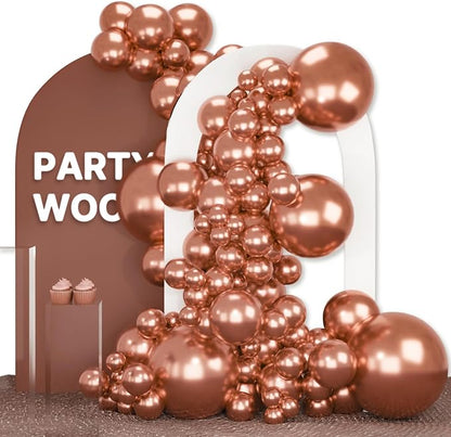 PartyWoo Rose Gold Balloons 140pcs Different Sizes of 18 12 10 5 Inch | Balloons by PartyWoo