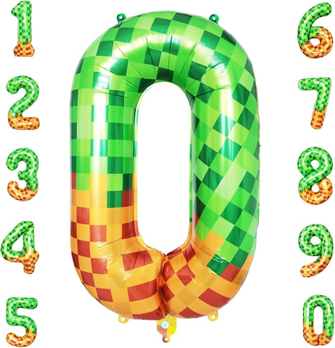 40 Inch Pixelated Number 0 Foil Balloon by TNCDJKPA