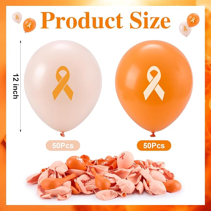 100 PCS Ribbon Awareness Balloons Decorations 12 Inch Ribbon Latex Balloons Arch - Image 2