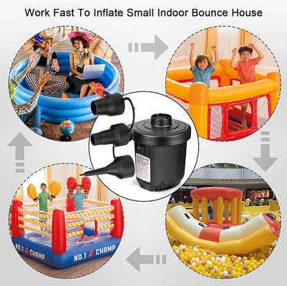 Air Pump for Inflatables, Portable Quick-Fill Electric Air Mattress Pump - Image 6