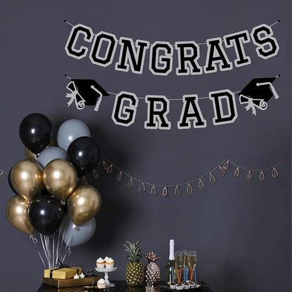 Congrats Grad Banner Graduation Party Banner Decoration Hanging Garland High - Image 5