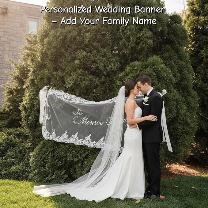 Personalized Sheer Wedding Banner - Image 3