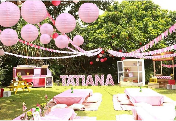 BEISHIDA 6 Inch Pink Paper Lanterns 6 Packs Hanging Round Chinese Lantern | - Image 4