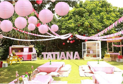 BEISHIDA 6 Inch Pink Paper Lanterns 6 Packs Hanging Round Chinese Lantern | - Image 4