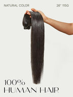 Frodio Clip in Ponytail Extension Human Hair for women Straight 26 Inches Long Straight Hair drawstring Ponytail Natural Color