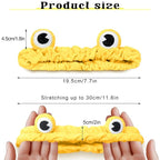 Jowmoy yellow Frog Eye Elastic Headband - Versatile for Spa, Skincare, Makeup, Face Wash, Fun Gift for Women (1 Pack)