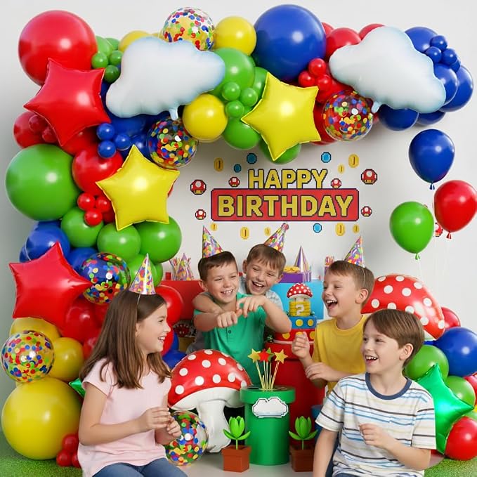 Red Blue Green Yellow Balloon Arch Garland Kit 172pcs - Image 4