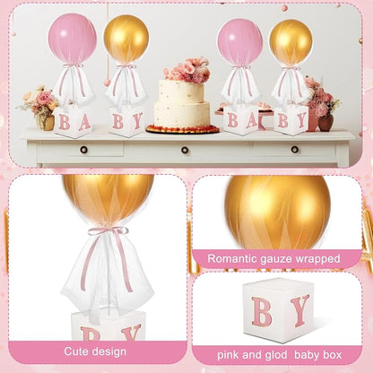 6 Set 24'' Pink Gold Tulle Tutu Balloon - Image 2