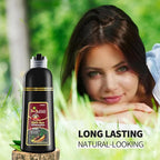 leorx Instant Hair Dye Shampoo For Gray Hair, 500ml - 3 In 1 Herbal Coloring For Women & Men - Dark Brown Color, Ammonia Free - Tintes Para El Cabello Profesional