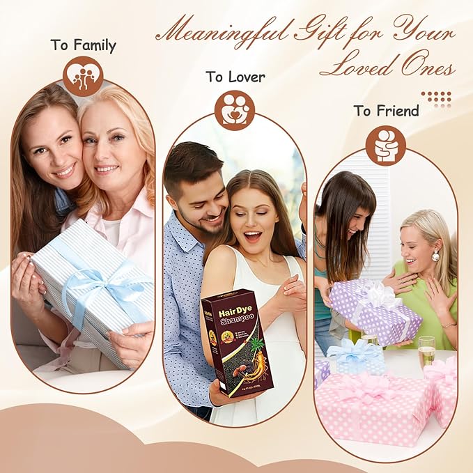 Instant Silver Gray Hair Dye Shampoo for Vibrant Hair Color, Natural Herbal Hair Color Shampoo Hair Dye, 3 in 1 Coloring & Care Formula Lasts 3-4 Weeks, Easy & Quick to Use for Women Men, 500ML