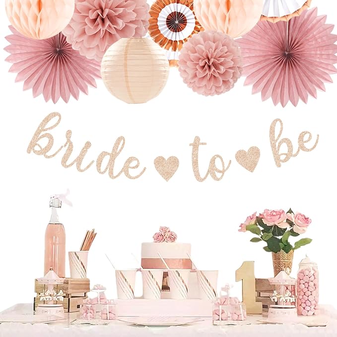 Blush-Pink Rose-Gold Bridal-Shower Party Decorations - Image 4