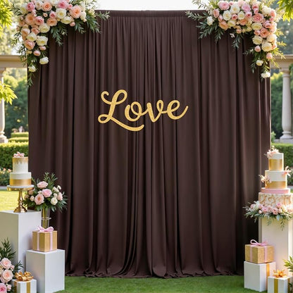 20×12ft Wrinkle Free Brown Backdrop Curtain - Image 8