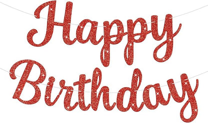 Glitter Happy Birthday Banner Sign Birthday Garland Wall Door Banners Flag by Unknown