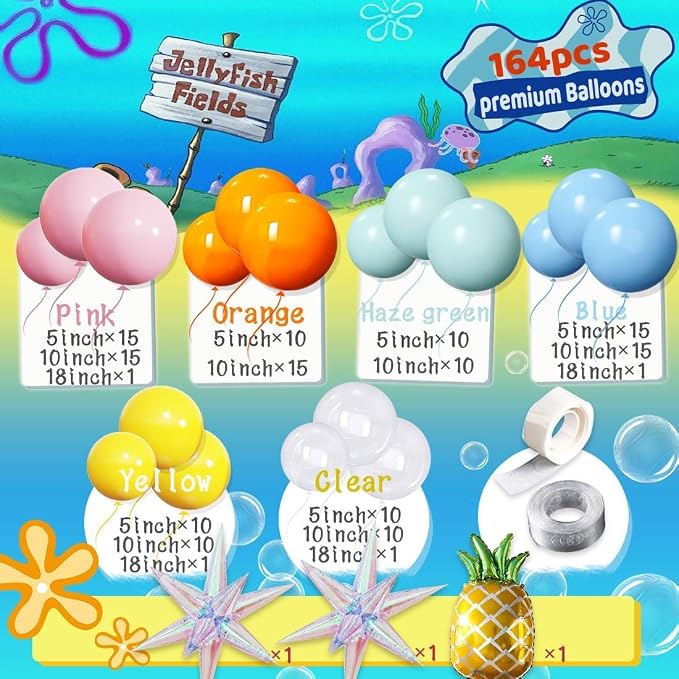 Cartoon Sponge Balloons Party Decorations - Image 2