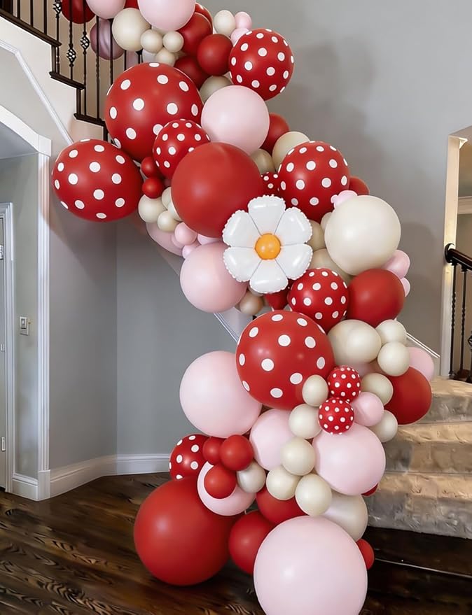 Strawberry Balloon Arch Garland Kit, Berry First Birthday Decor | 137 Pcs Pink - Image 3