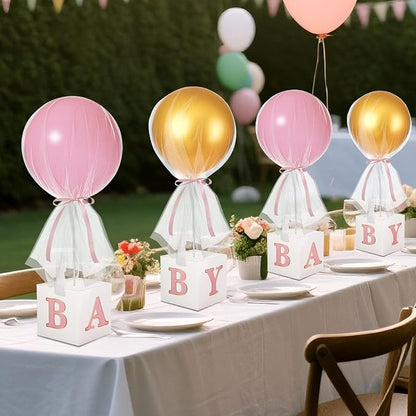 6 Set 24'' Pink Gold Tulle Tutu Balloon - Image 5
