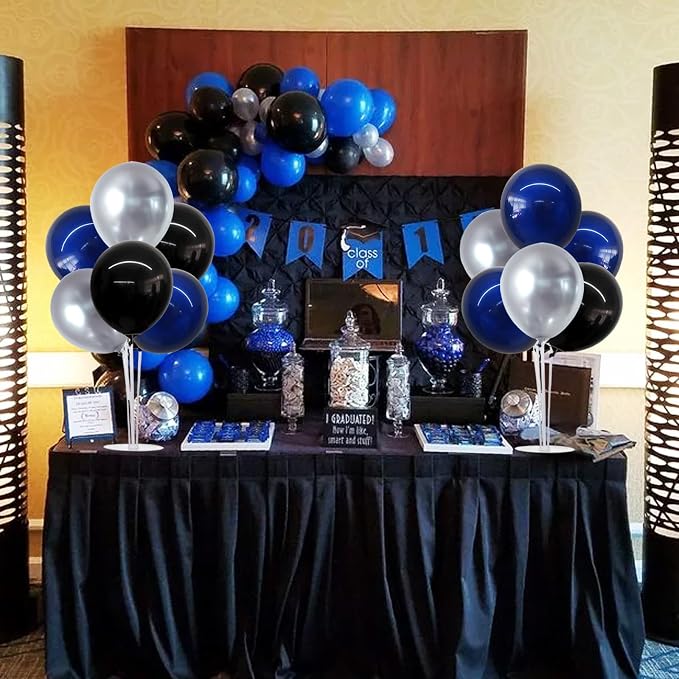 TONIFUL 4Set Black Blue Silver Balloon Stand Balloon Centerpieces - Image 6