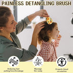 Mini Hair Brush,Cute Detangling Travel Hair Brush,Soft Bristles for Effortless Tangle Removal,Detangler Hairbrush for Women Men Boys Girls Kids Wet Dry All Hair Types (Yellow Sunflower, Mini)