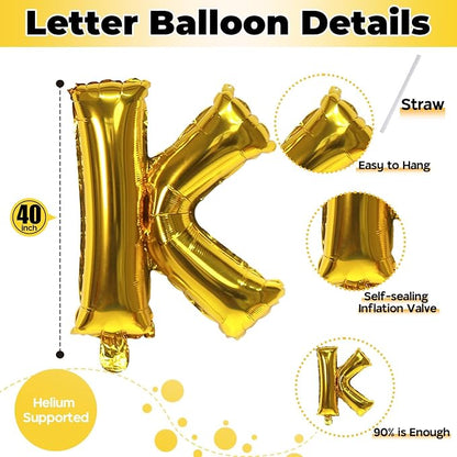 Giant K Alphabet Name Balloon, 40 Inch Helium Mylar Foil Word Balloons Letters - Image 2