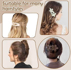 5 PCS Flat Hair Clips, Medium Lay Flat Claw Clips for Women Girls, 2 Styles Stylish Matte Non-slip Hair Claws for Thick Thin Hair(Balck&White)
