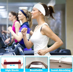 RITOPER Wide Headbands for Women Non Slip, Workout Yoga Running Womens Headband Boho Hair Bands for Women's Hair, Thick Sweat Head Bands Solid Head Wraps Bandana