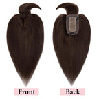 SEGO 100% Real Human Hair Toppers, with Air Bangs, Silk Base 150% Density, Clip in Topper, 2.7肺5.1・ HairPieces for Women, with Thinning/Hair Loss Cover Gray