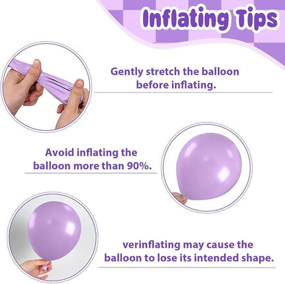Paready 60pcs Metallic Gold Purple Balloons Set, 12 Inch Pastel Purple - Image 7