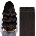 GOO GOO Invisi Edge Tape in Hair Extensions Human Hair, 2 Dark Brown, 6pcs 22inch 18g, Virgin Remy Hair, Seamless Injected Tape, Natural Look