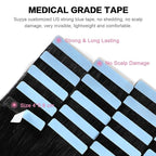 SUYYA Tape in Hair Extensions Human Hair 18 inches 50g/pack 20pcs Straight Seamless Skin Weft Jet Black Tape Hair Extensions (18 inches #1 Jet Black)