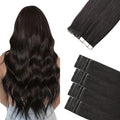 Sindra Invisible Tape in Human Hair Extensions, Dark Brown Invisi Edge Tape in Hair Extensions 18 Inch 50g 20pcs Natural Look