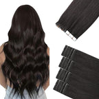 Sindra Invisible Tape in Human Hair Extensions, Dark Brown Invisi Edge Tape in Hair Extensions 18 Inch 50g 20pcs Natural Look