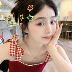 Star Hair Clips Multiple Colors Snap Hair Barrettes Non Slip Star Hair Accessories Metal Hair Clips for Girls Women -15 PCS 1.18"