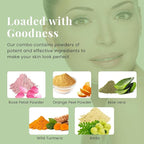 Herbal Skin Care Set | 5 powders in One Pack | Aloe vera, Amla, Orange Peel, Rose & Wild Turmeric powders | 100g Each | DIY Face Mask Powders | By Yogi's Gift®