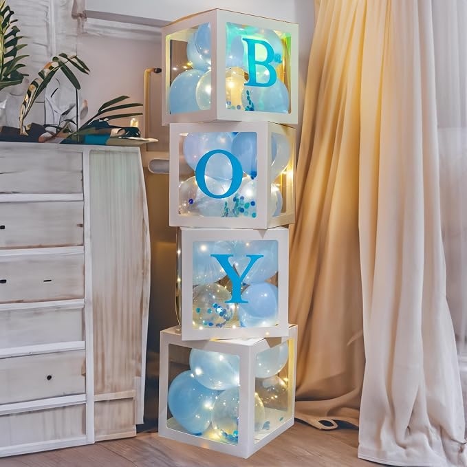 Uptotop Baby Shower Decorations Clear Balloon Blocks - Image 4