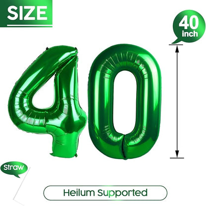 40 Balloon - Green Birthday Number Balloons, 40 Inch Decorations Men Women | - Image 5