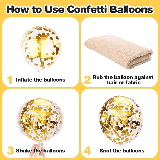 EMART White and Gold Balloons 12 Inch 60pcs, Latex Balloons - Image 5