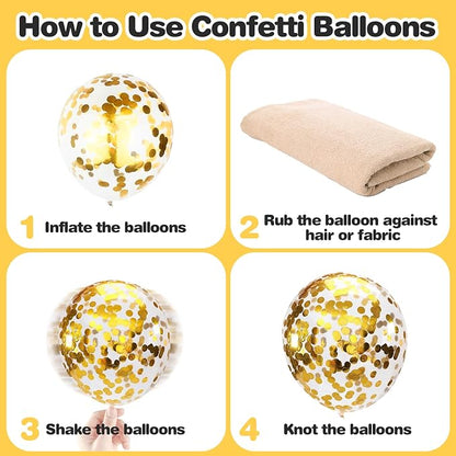 EMART White and Gold Balloons 12 Inch 60pcs, Latex Balloons - Image 5