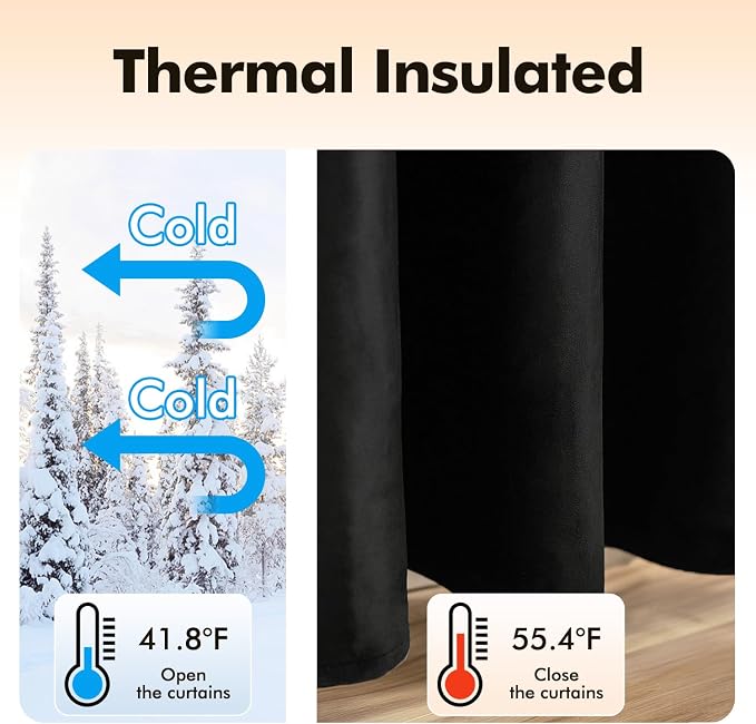 MIULEE Velvet Curtains Halloween Black 52 x 90 Inch Length Set of 2 | Grommet - Image 5