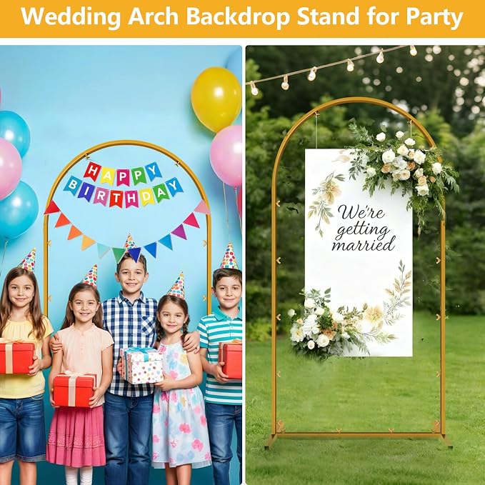 6 FT Wedding Arch Frame Backdrop Stand - Image 5