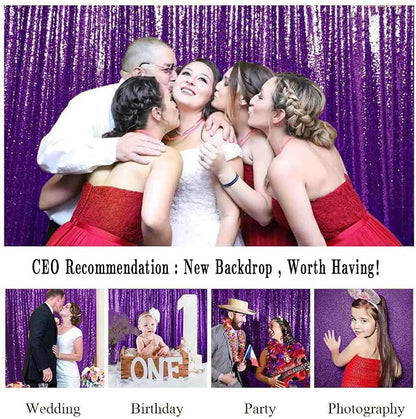 ShinyBeauty Purple Sequin Backdrop 10FTx10FT | Glitter Photo Background | - Image 6