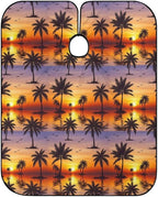 Men Tropical Sunset Coconut Palm Tree Salon Gown Cape, Full Coverage Haircut Hairdressing Cloth Apron for Hairstylists, Barber Aceessories