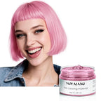 VOLLUCK Temporary Hair Wax Natural Instant Hair Color Wax Pomades 4.23 oz, Dosposable Hair Styling Clay for Party, Festival, Halloween, Christmas, Light Pink