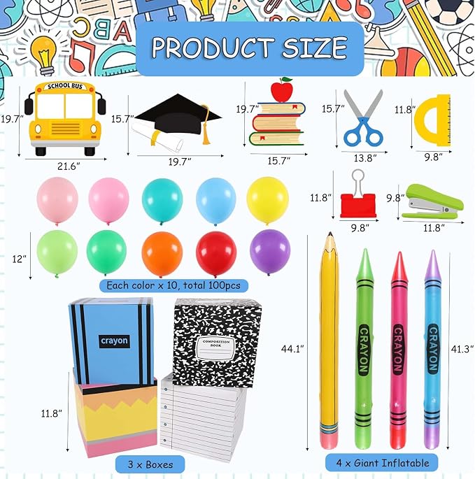15Pcs Giant Back to School Decorations - Image 2